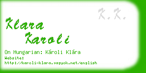 klara karoli business card